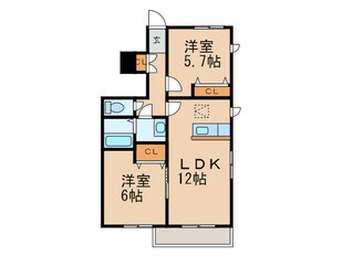 プレミアスA棟の物件間取画像